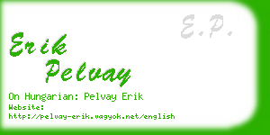 erik pelvay business card